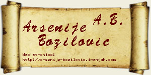 Arsenije Božilović vizit kartica